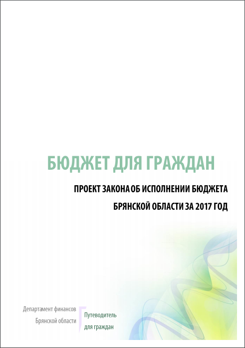Бюджет для граждан на основе проекта закона Брянской области «Об исполнении бюджета Брянской области за 2017 год»